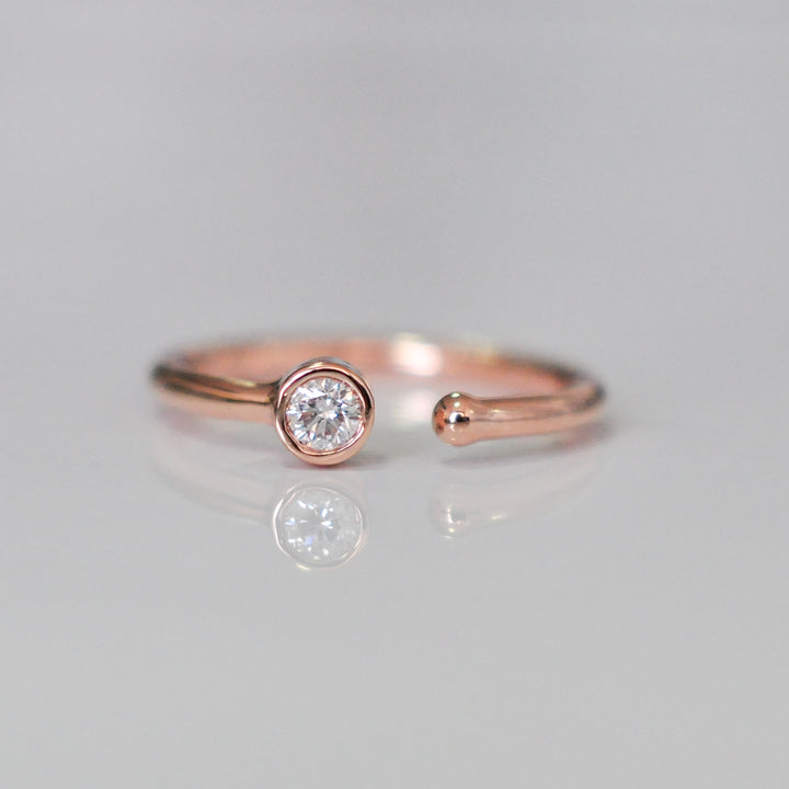 14k rose gold 0.14 carat diamond open ring