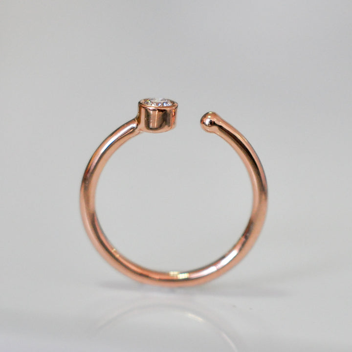 14k rose gold 0.14 carat diamond open ring