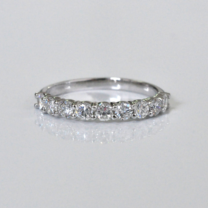 classic white diamonds (0.8 ct. tw.) white gold 9 stones ring