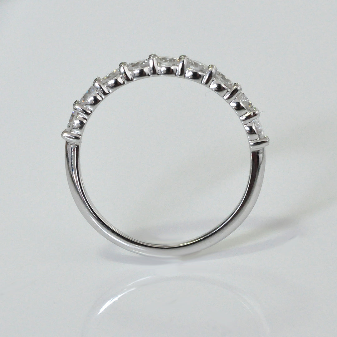 classic white diamonds (0.8 ct. tw.) white gold 9 stones ring