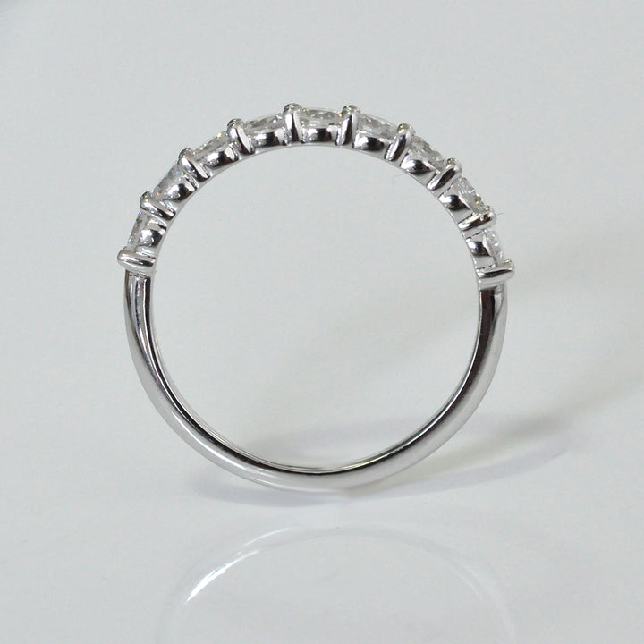 classic white diamonds (0.8 ct. tw.) white gold 9 stones ring