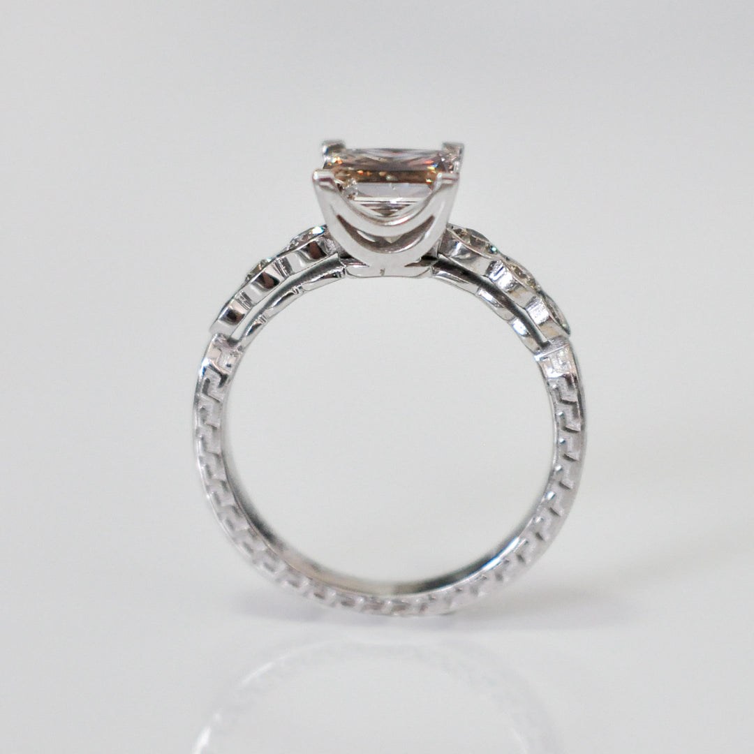 fancy brown princess cut diamond ring