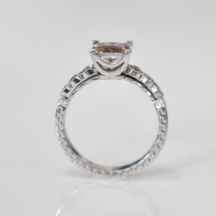 fancy brown princess cut diamond ring