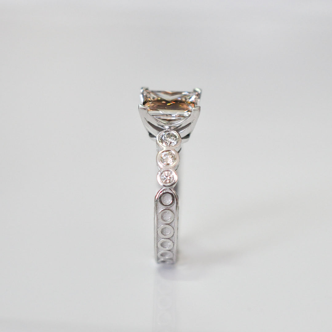 fancy brown princess cut diamond ring