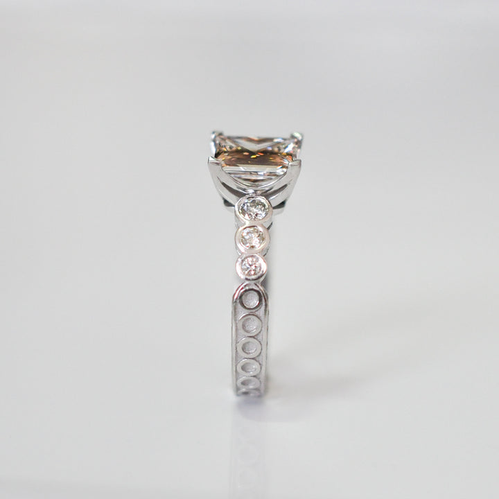 fancy brown princess cut diamond ring