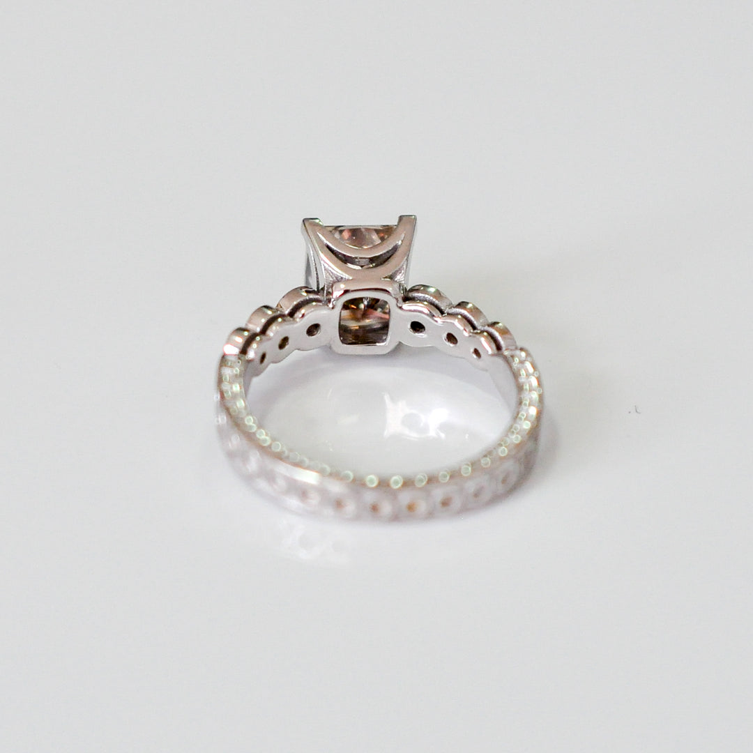 fancy brown princess cut diamond ring