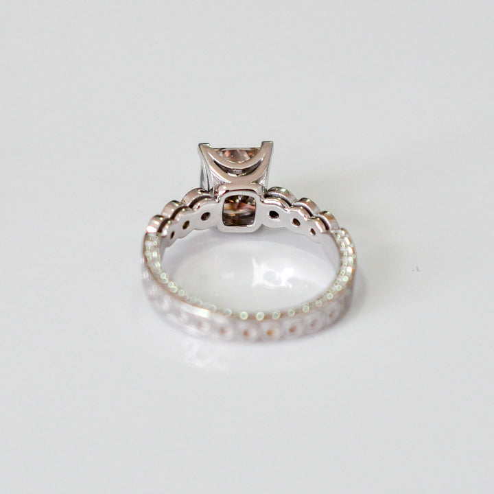 fancy brown princess cut diamond ring
