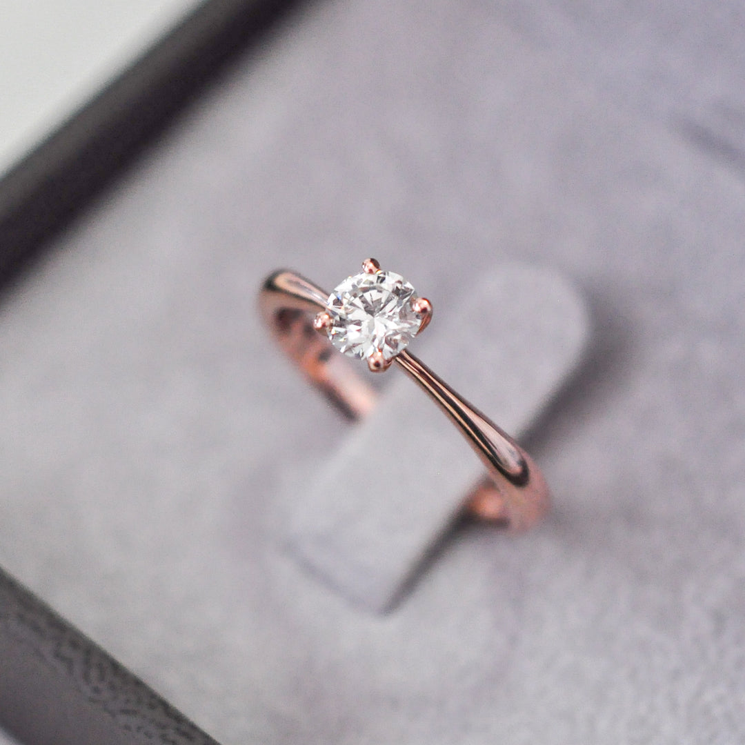 0.4 ct diamond rose gold solitaire ENGAGEMENT RING