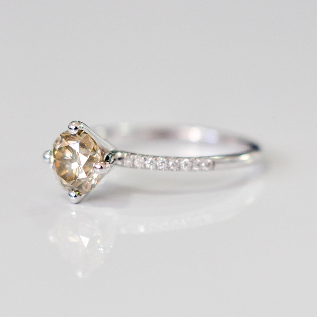 classic diamonds (1 ct . tw.) thin shank 4 prongs engagement ring