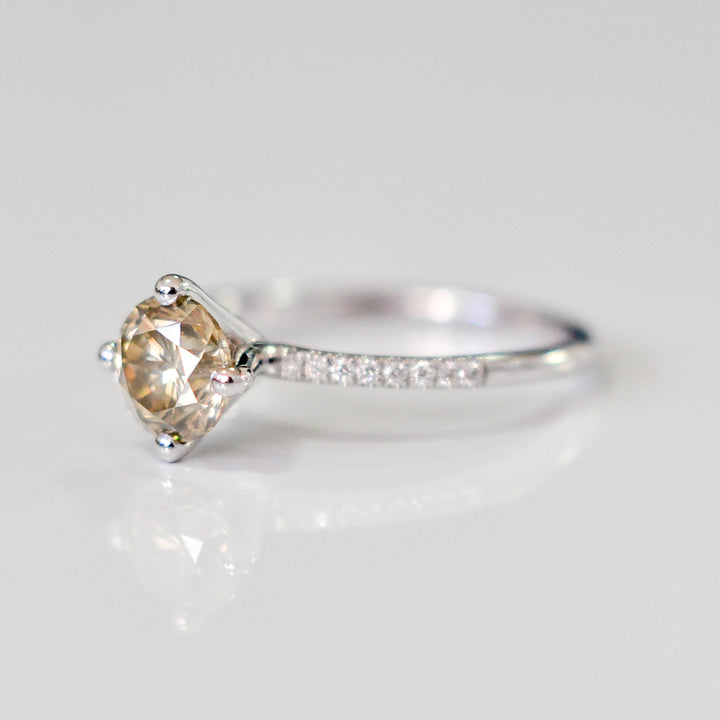 classic diamonds (1 ct . tw.) thin shank 4 prongs engagement ring