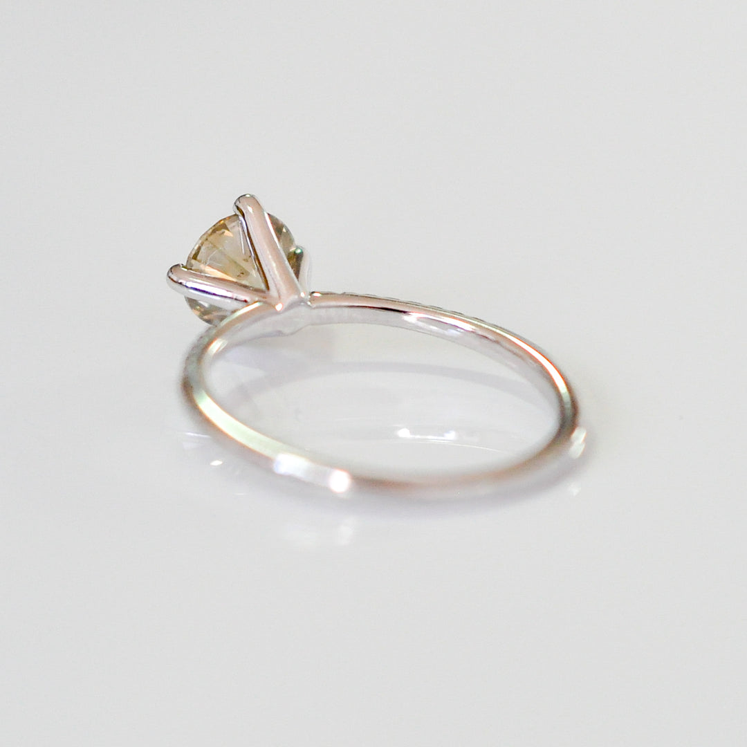 classic diamonds (1 ct . tw.) thin shank 4 prongs engagement ring
