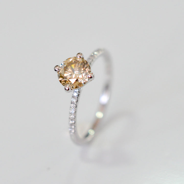 classic diamonds (1 ct . tw.) thin shank 4 prongs engagement ring