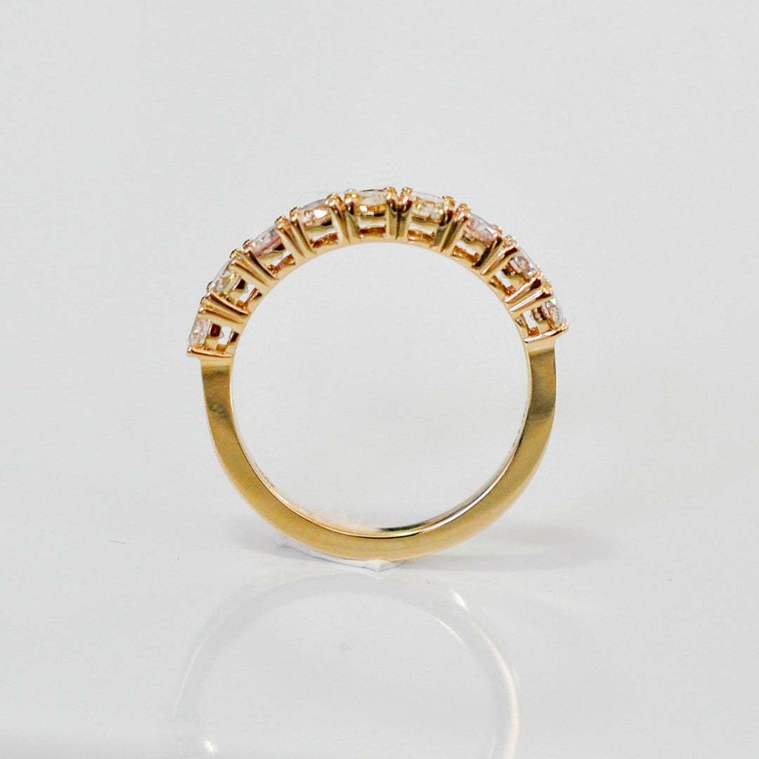 Light fancy color mix half eternity ring
