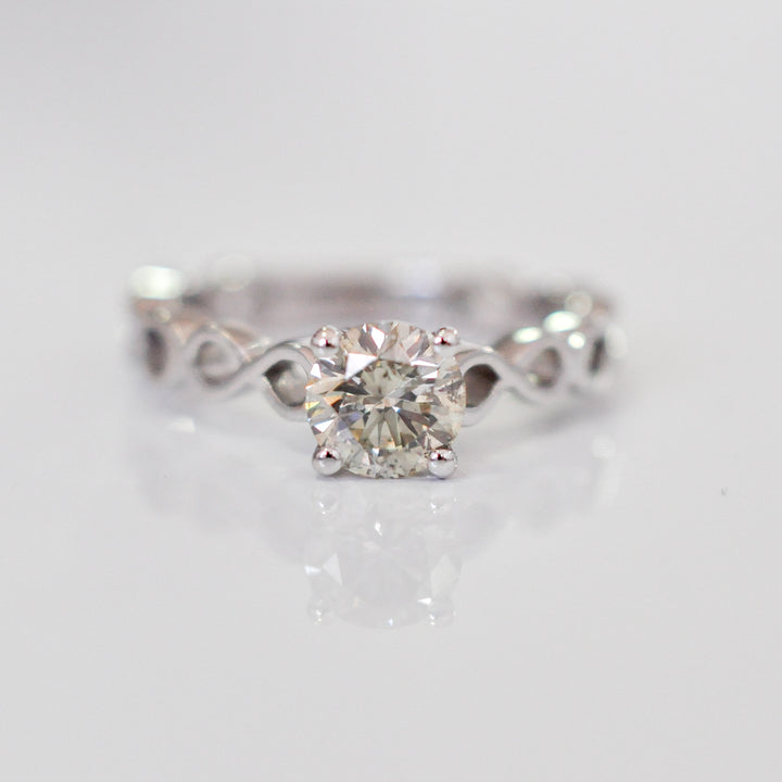 infinity shank white gold solitaire Ring