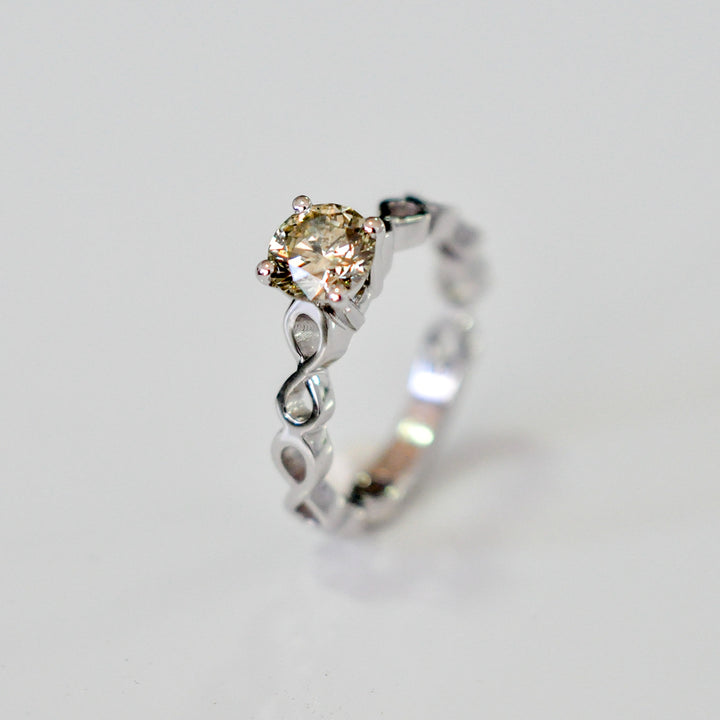 infinity shank white gold solitaire Ring