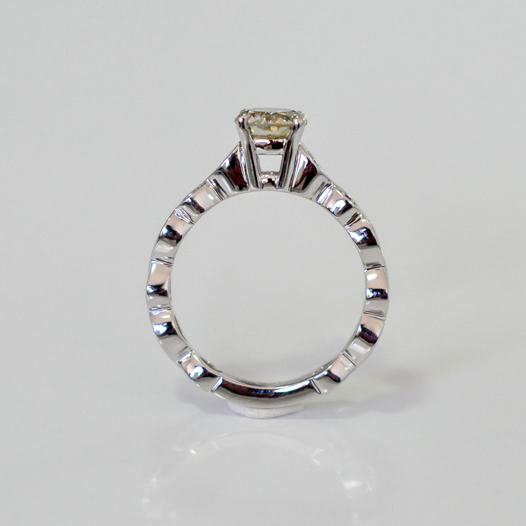 infinity shank white gold solitaire Ring