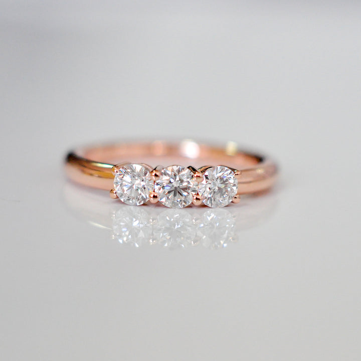 rose gold 3 diamonds (1 ctw) ring