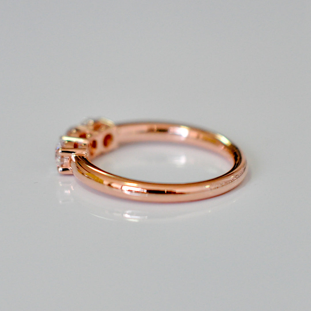 rose gold 3 diamonds (1 ctw) ring