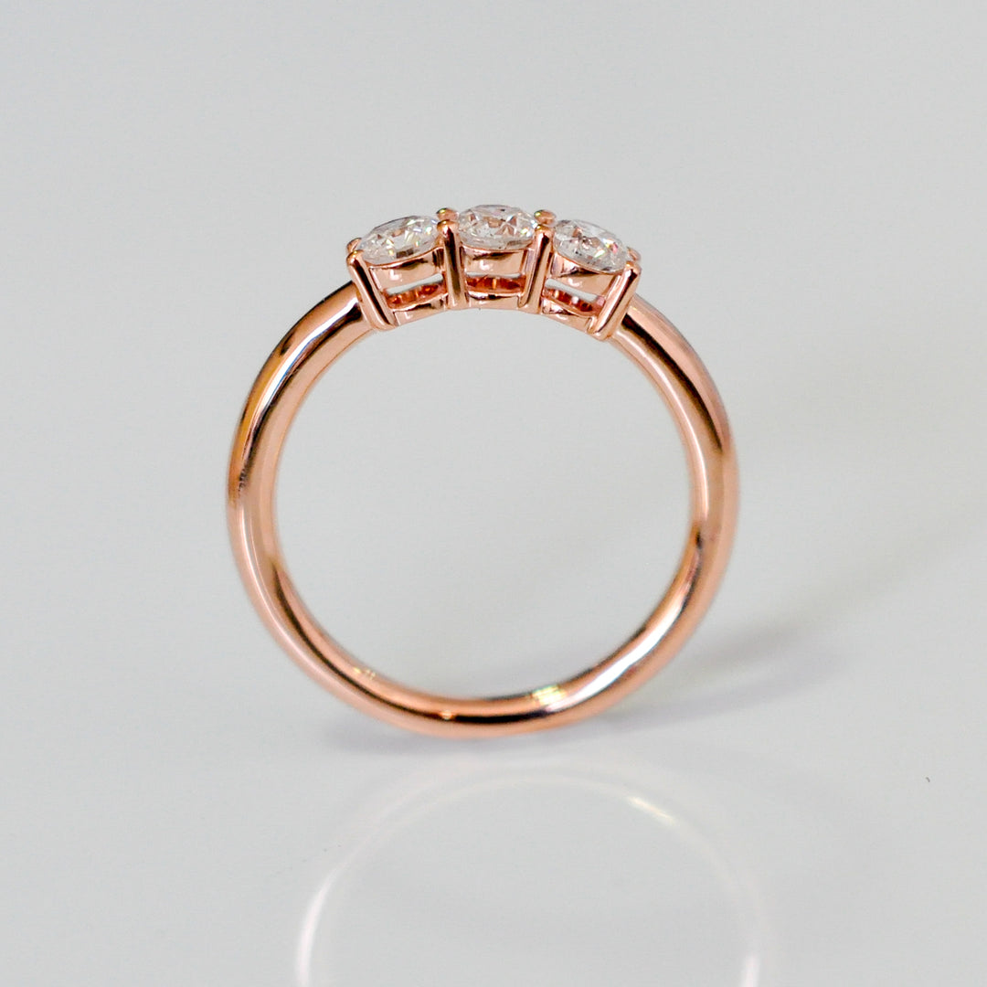 rose gold 3 diamonds (1 ctw) ring