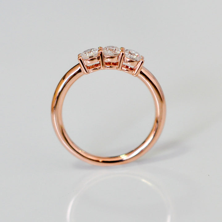 rose gold 3 diamonds (1 ctw) ring