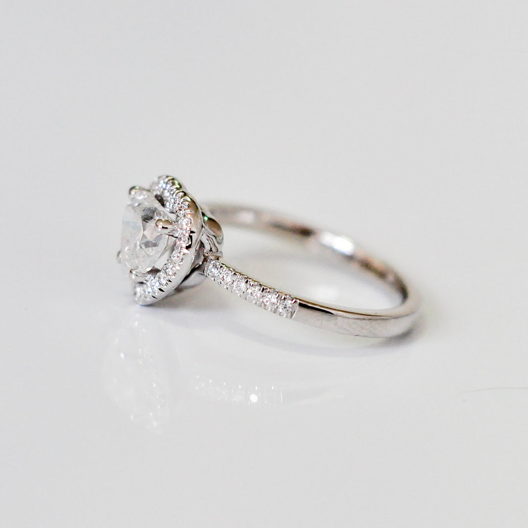 heart shape diamond (1 ct) halo ring