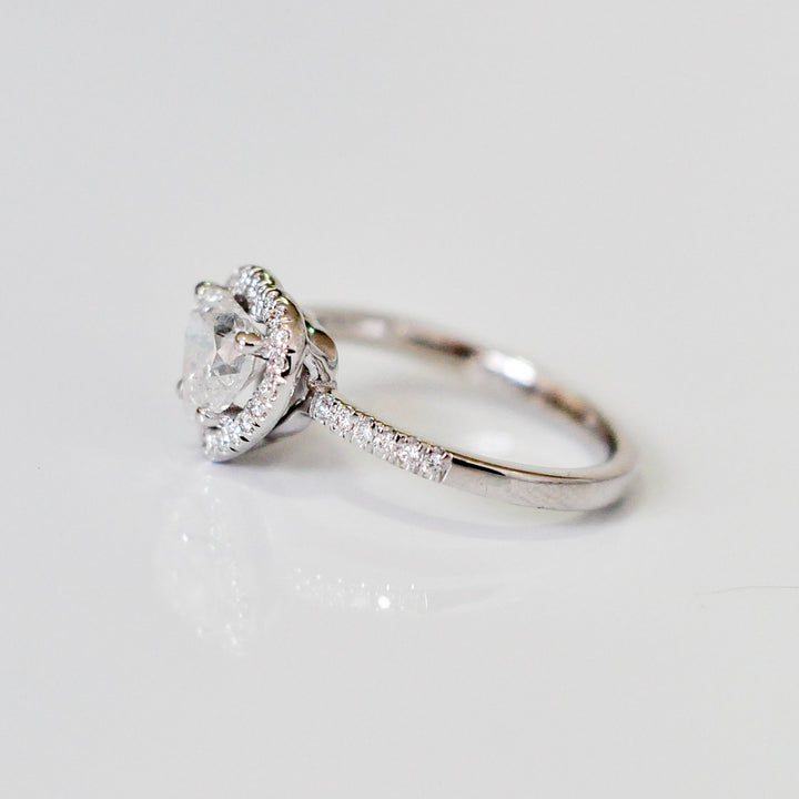 heart shape diamond (1 ct) halo ring