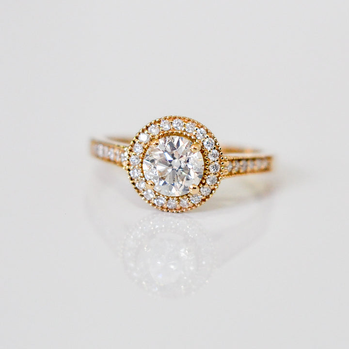 Milgrin Yellow Gold Diamonds halo ring