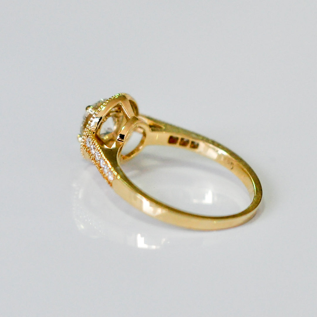 Milgrin Yellow Gold Diamonds halo ring