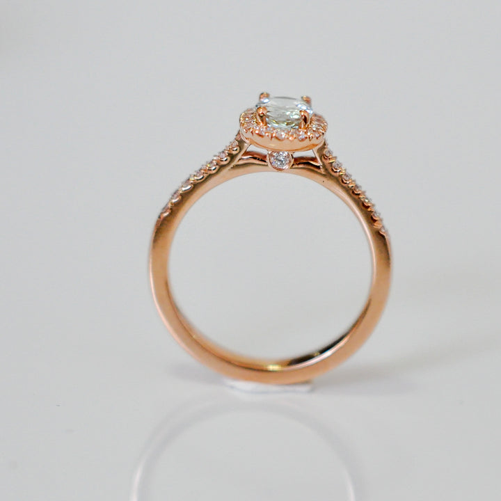 AQUA MARINE OVAL HALO RING