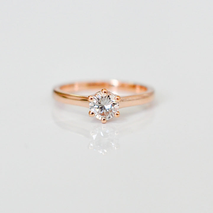 0.5 carat 6 prongs rose gold solitaire engagement ring