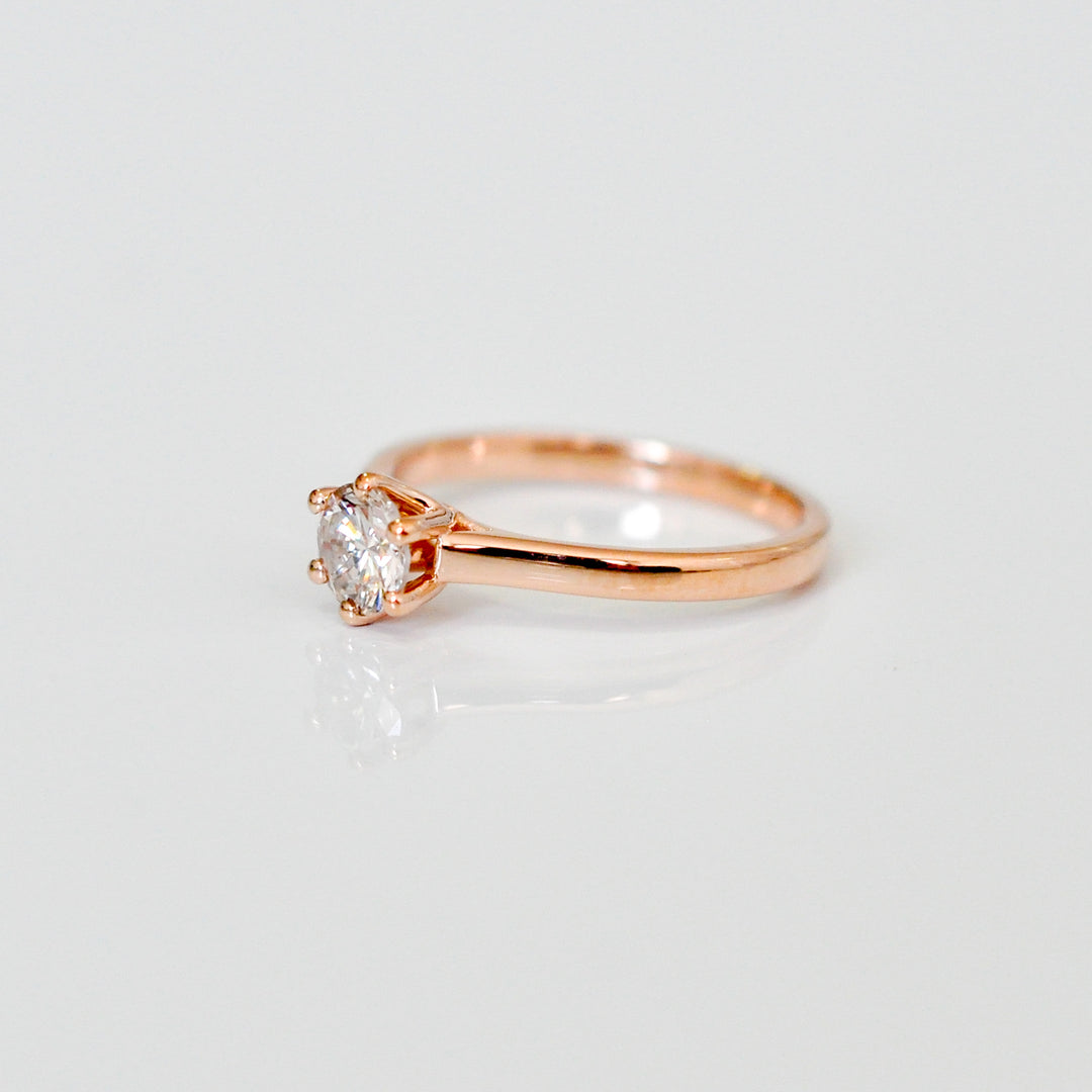 0.5 carat 6 prongs rose gold solitaire engagement ring