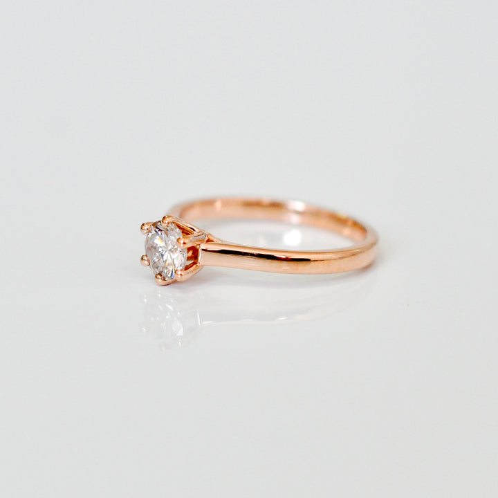 0.5 carat 6 prongs rose gold solitaire engagement ring