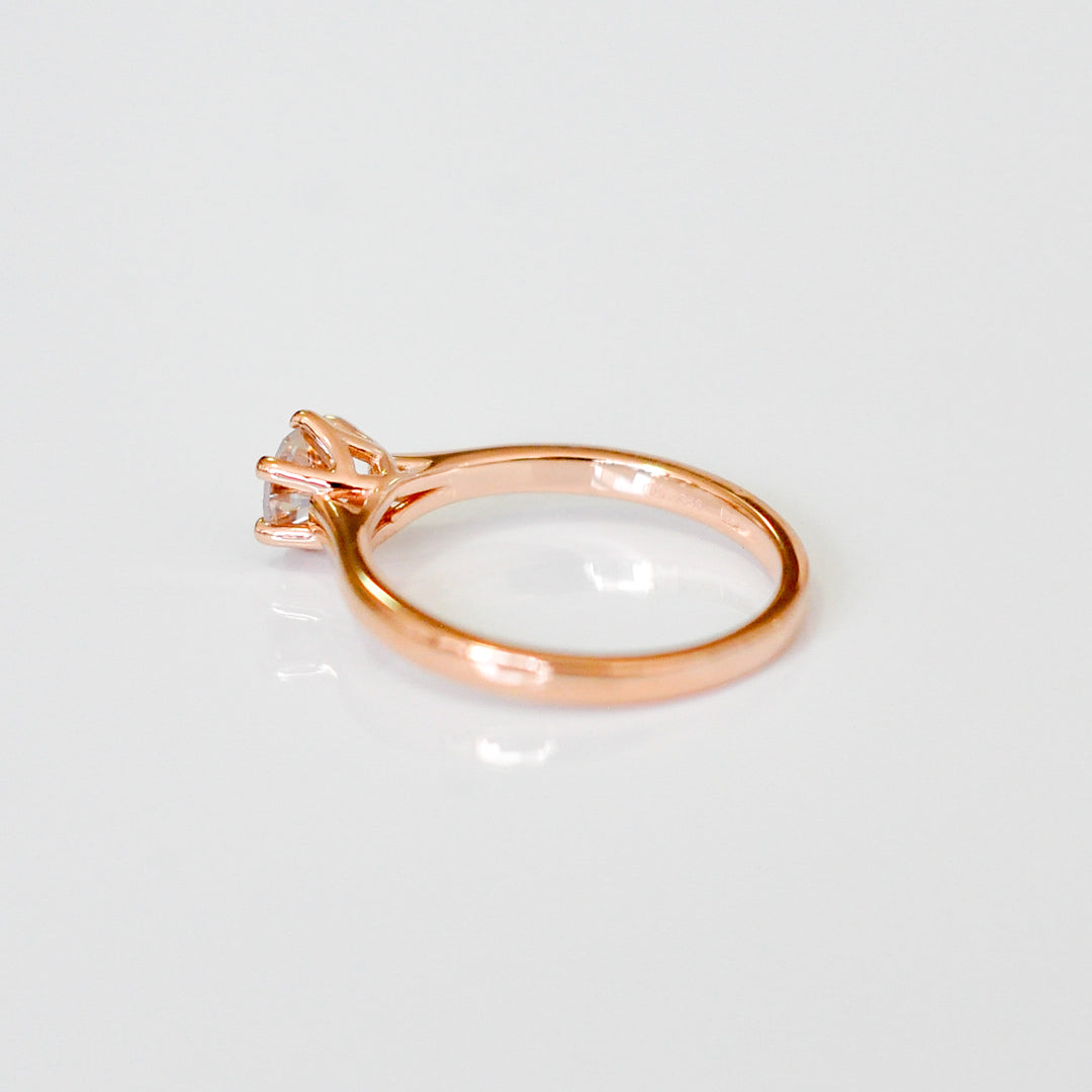 0.5 carat 6 prongs rose gold solitaire engagement ring