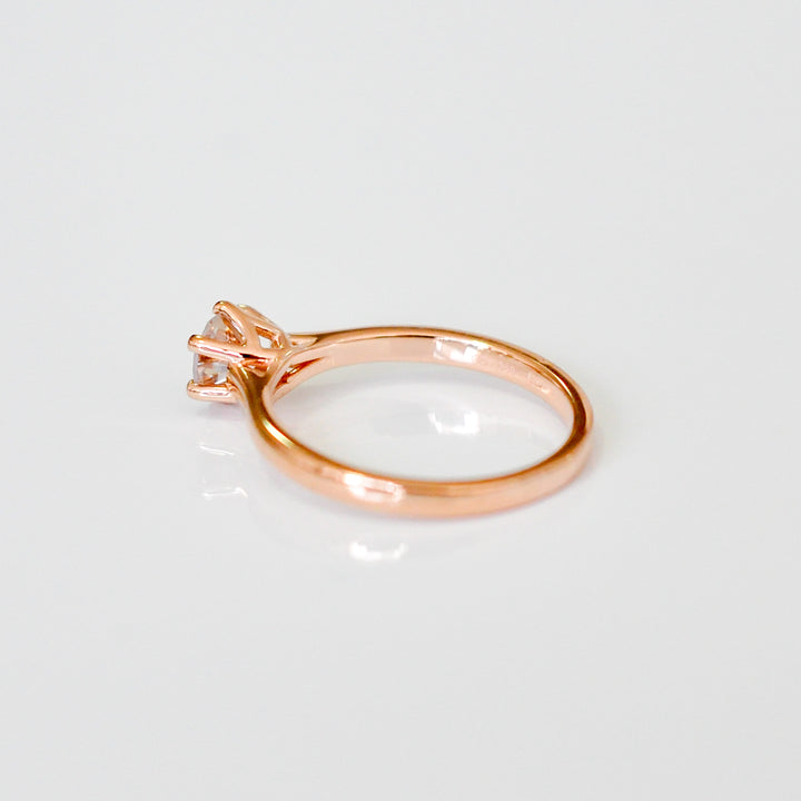 0.5 carat 6 prongs rose gold solitaire engagement ring