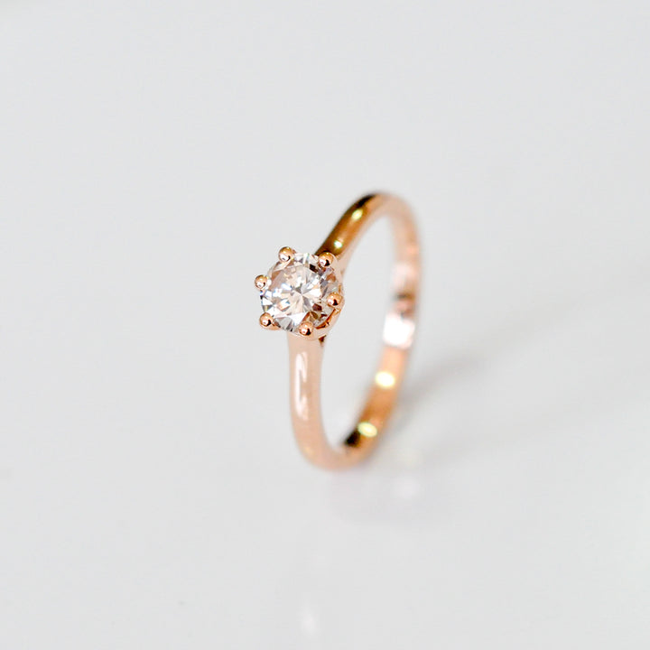 0.5 carat 6 prongs rose gold solitaire engagement ring