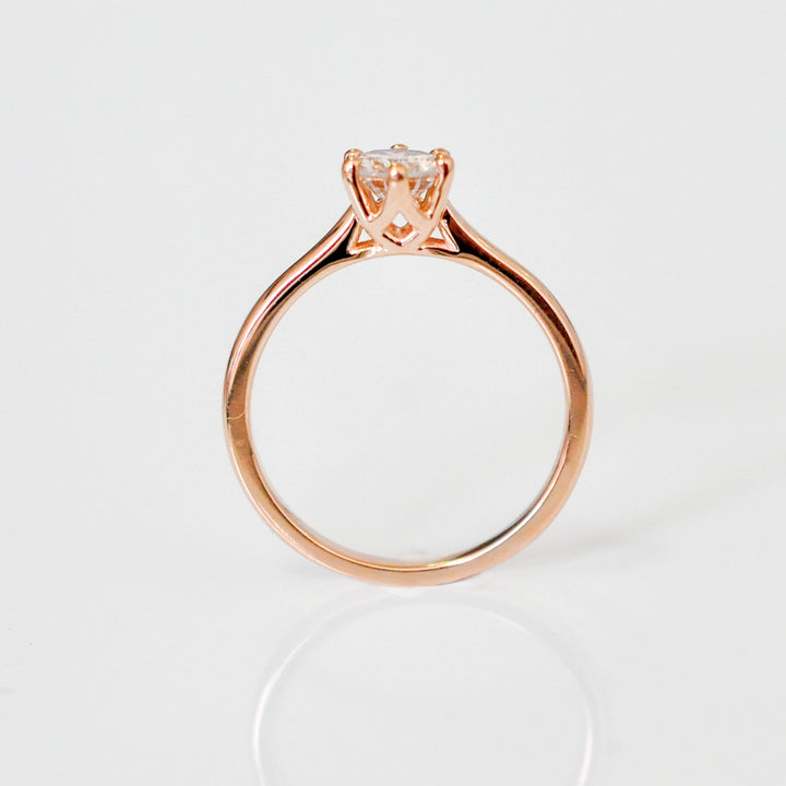 0.5 carat 6 prongs rose gold solitaire engagement ring