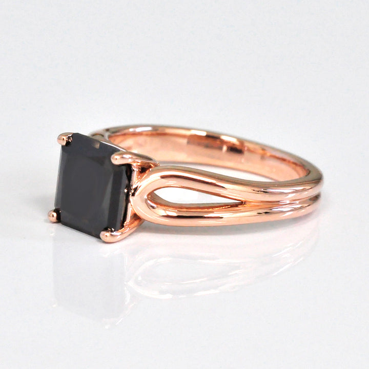 3 Carat Back Diamond Rose Gold Ring