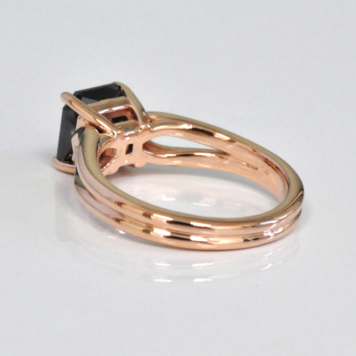 3 Carat Back Diamond Rose Gold Ring