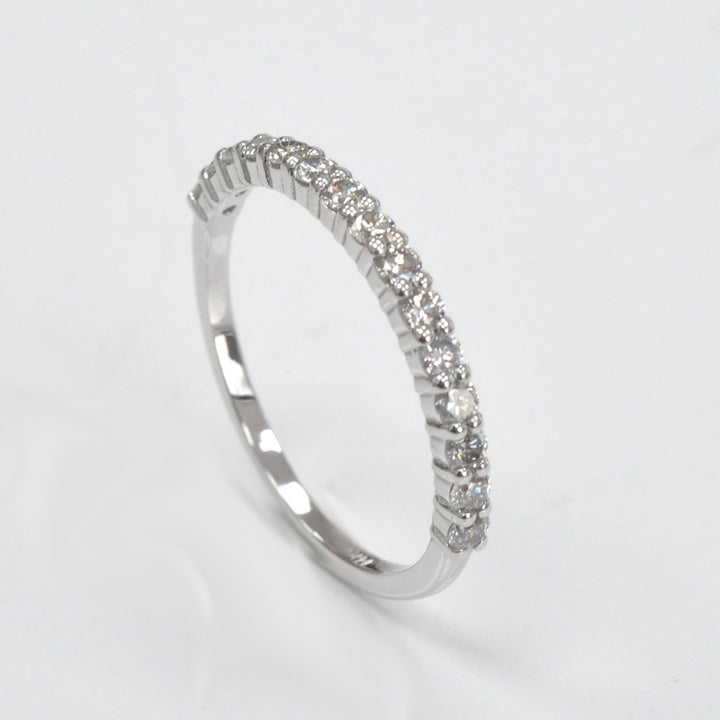 white diamonds white gold half eternity ring