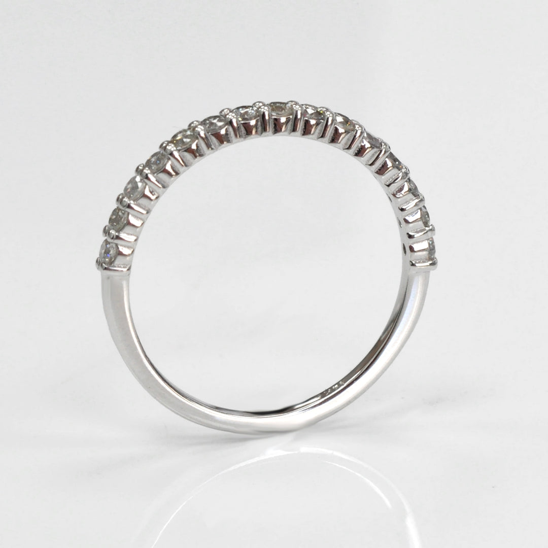 white diamonds white gold half eternity ring