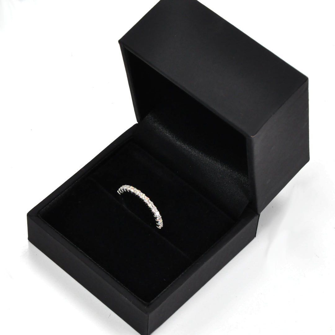 white diamonds white gold half eternity ring