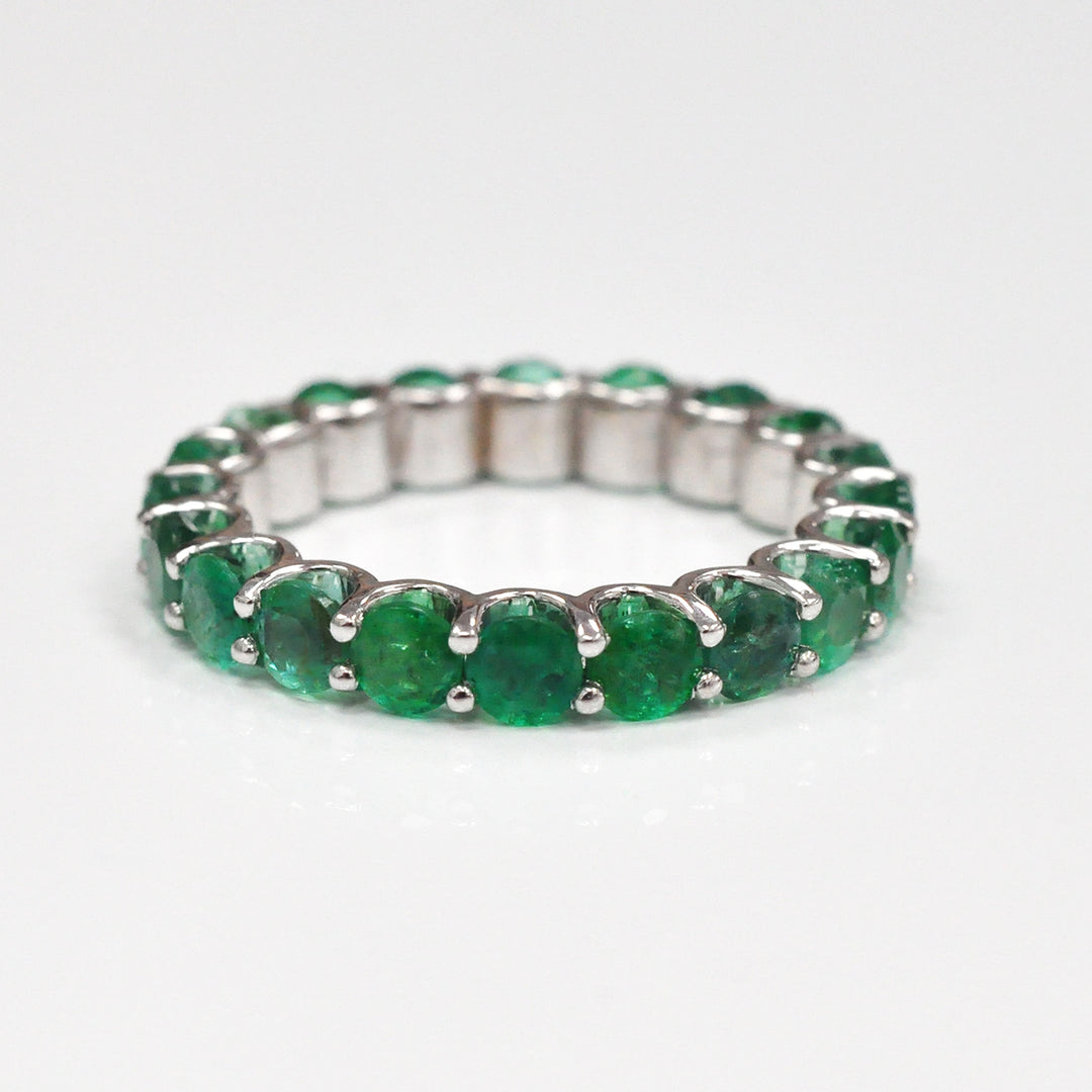 Green Emerald  (3 ct. tw.) white gold eternity ring