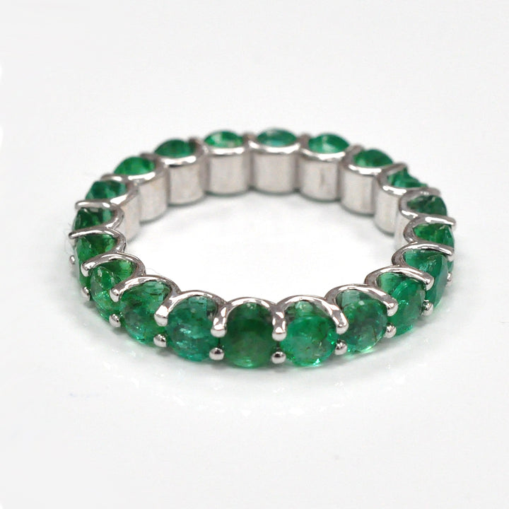 Green Emerald  (3 ct. tw.) white gold eternity ring
