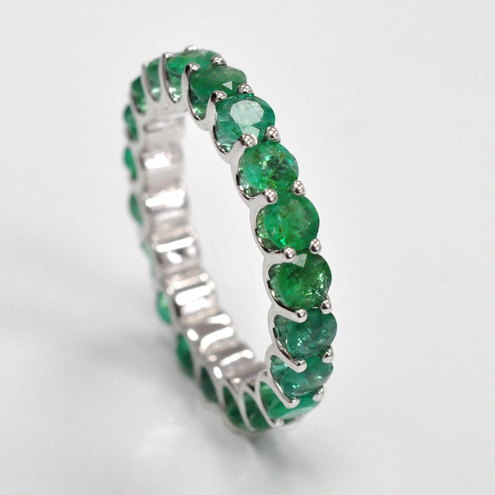 Green Emerald  (3 ct. tw.) white gold eternity ring