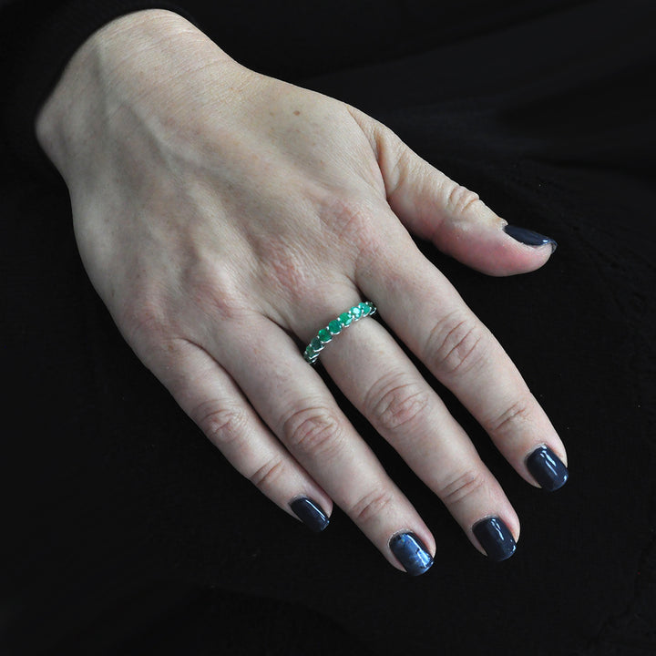 Green Emerald  (3 ct. tw.) white gold eternity ring