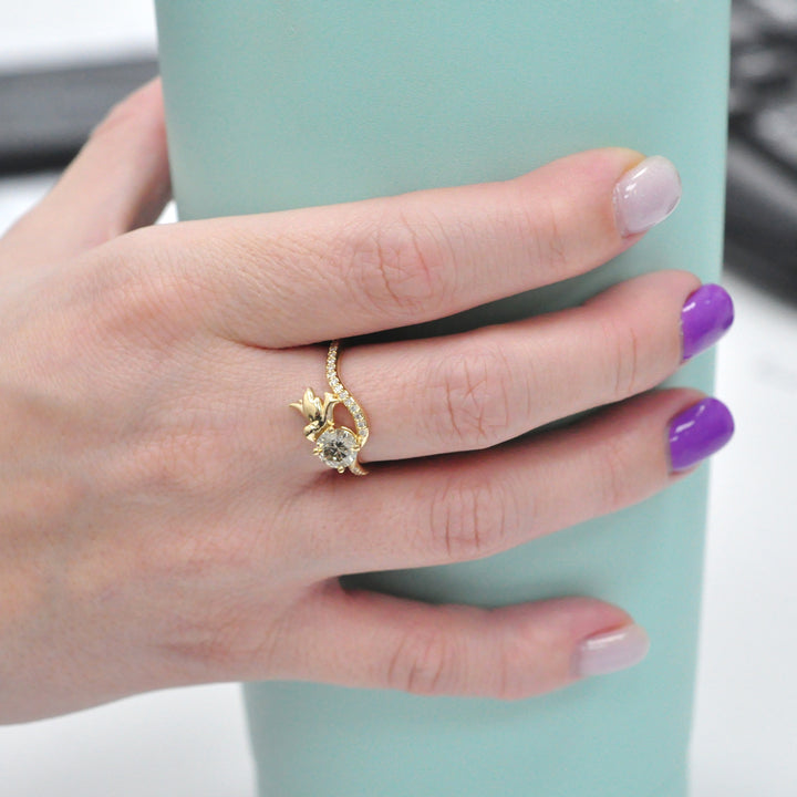Lovebird Yellow Gold Diamonds ring