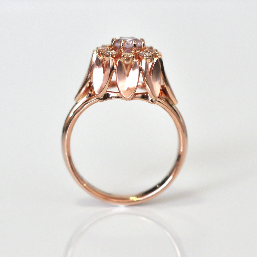 Vintage style Rose Gold &amp; Diamonds Ring