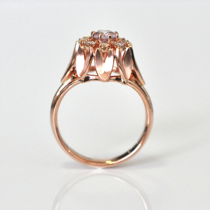 Vintage style Rose Gold &amp; Diamonds Ring