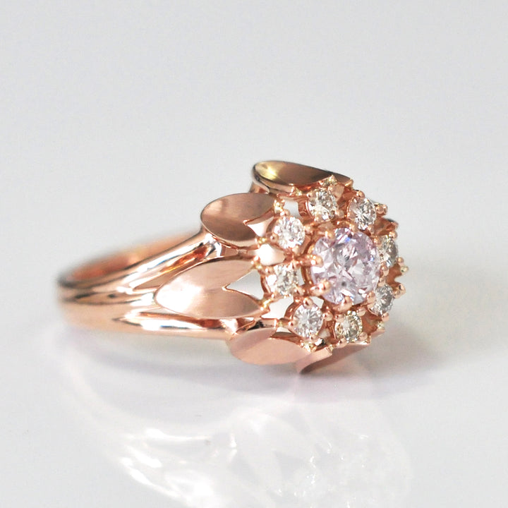 Vintage style Rose Gold &amp; Diamonds Ring