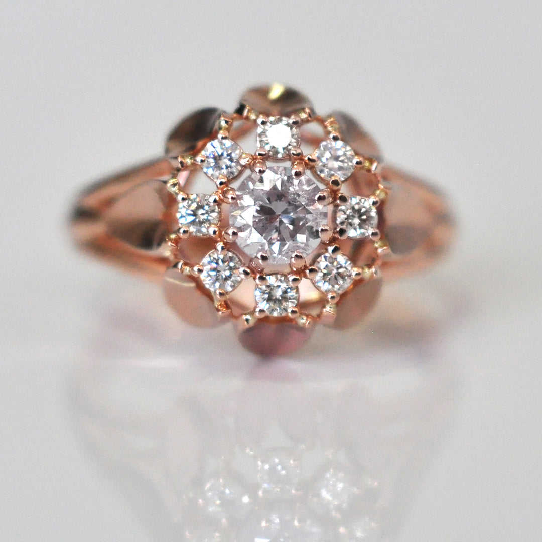 Vintage style Rose Gold &amp; Diamonds Ring